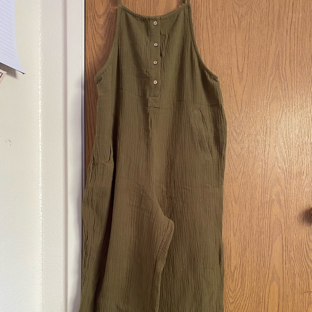Olive Green capri Jumpsuit